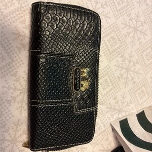Coach Black Embossed Leather Wallet